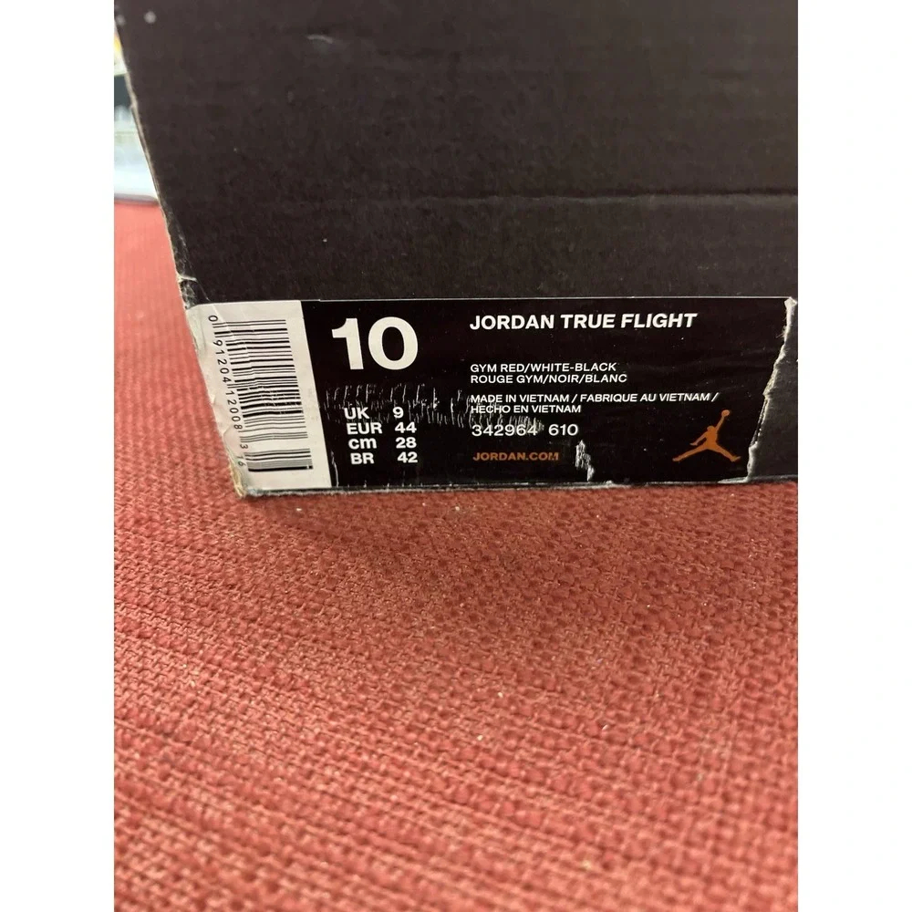 Air Jordan Men's Size 10 True Flight 342964-610 Red Black‎ -040